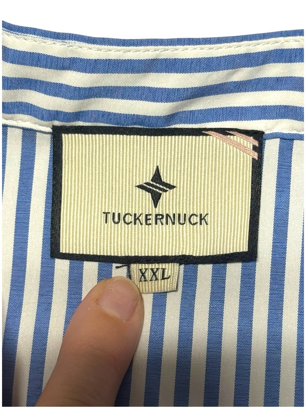 NWT Tuckernuck Women’s XXl Blue Stripe Royal Shirt Dress 3/4 Sleeves Preppy - Picture 3 of 8